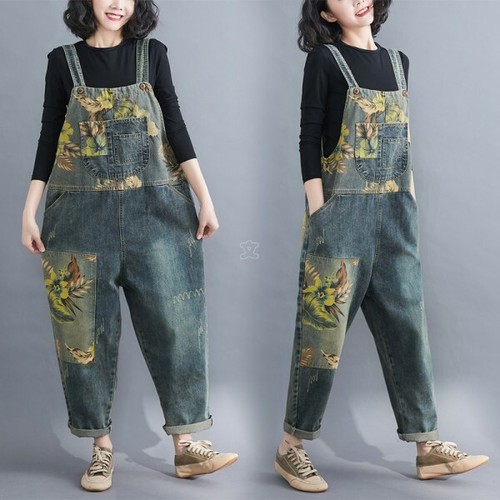 denim baggy jumpsuit
